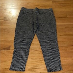 LOFT Glen Plaid Dress Pants in Black and Gray